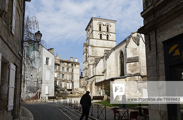 Saint Andre Church and a mural Memoires du XXeme Siecle by Yslaire  AngoulÍme  Charente  Poitou-Charentes  France  Europe