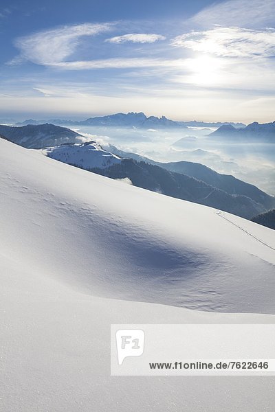 View above the Lammertal to the Dachstein Mountains Austria