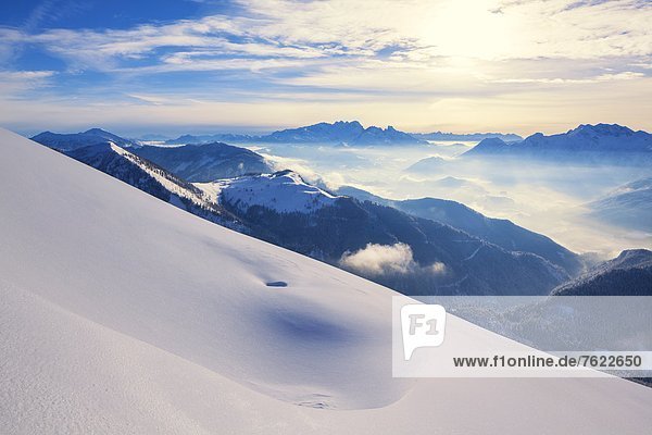 View above the Lammertal to the Dachstein Mountains Austria