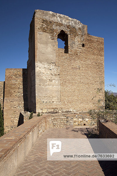 Turm der Festung Alcazaba  M·laga  Andalusien  Spanien  Europa