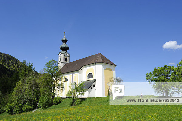 Parish Church of St George  Ruhpolding  Chiemgau Alps  Chiemgau  Upper Bavaria  Bavaria  Germany  Europe  PublicGround