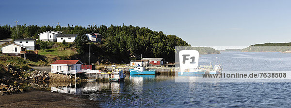 Hütte  Hafen  Felsen  Gewölbe  Neufundland  Kanada  Fischerboot  Meeresarm