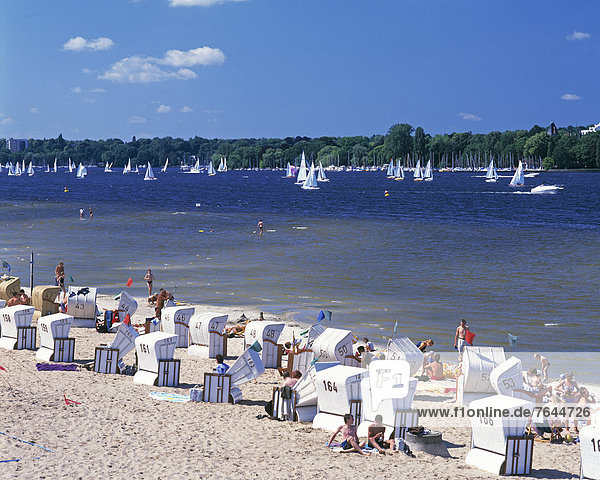 Berlin  Hauptstadt  Europa  Strand  groß  großes  großer  große  großen  baden  Sandstrand  Spree  Havel  Bucht  Deutschland  Wannsee