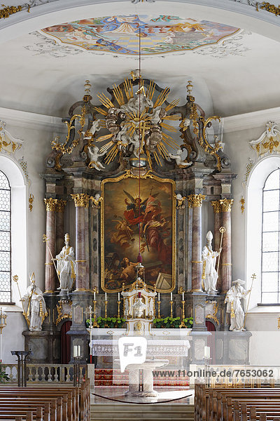 Europa  Menschlicher Vater  Kirche  Figur  Allgäu  Altar  Bayern  Deutschland  Sonthofen  Schwaben