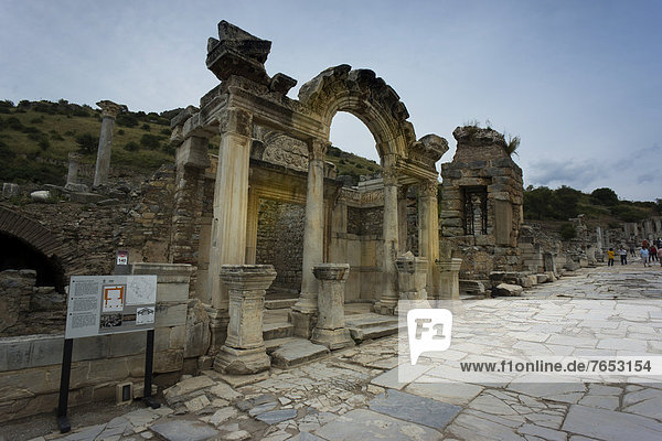 Temple of Hadrian  ancient city of Ephesus  Efes  Izmir province  Turkey  Asia