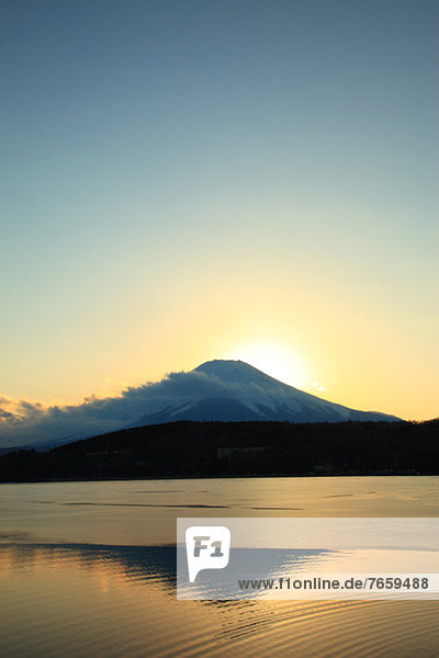 Mount Fuji and Lake Yamanaka  Yamanashi Prefecture