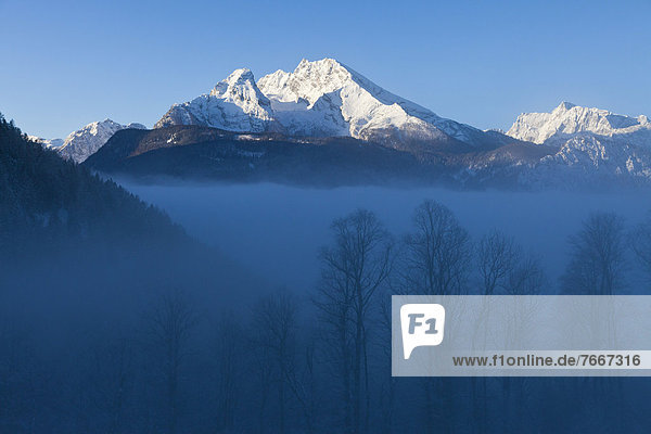 Watzmann über Nebelmeer  Berchtesgadener Land  Bayern  Deutschland  Europa