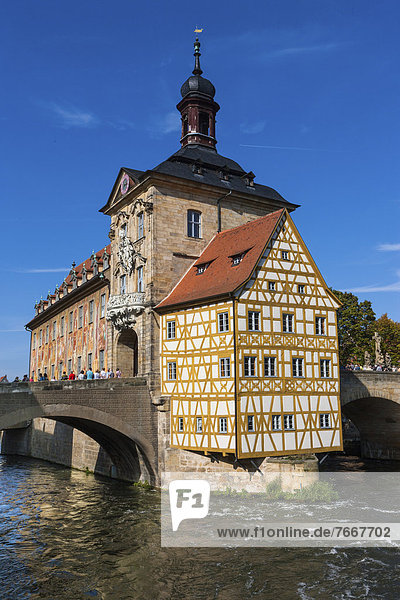 Altes Rathaus in der Regnitz  Obere Brücke  in Bamberg