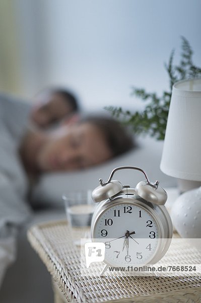 Alarm clock in bedroom