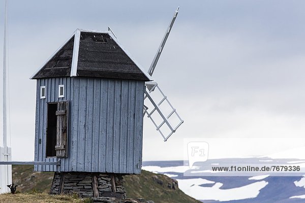 Windmill on Vigur Island  Iceland  Polar Regions