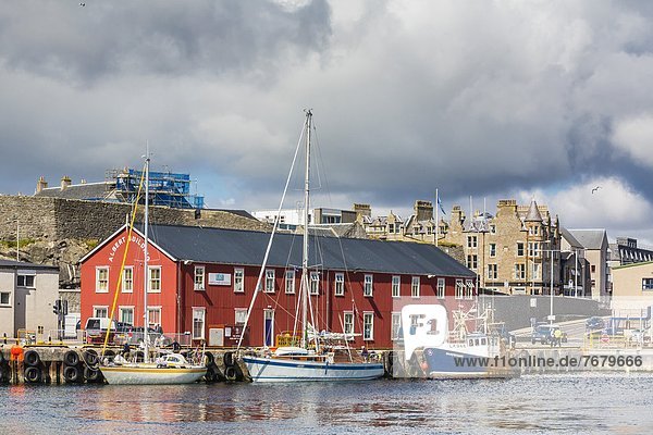 Hafen  Europa  Großbritannien  Großstadt  Ansicht  Schottland  Shetlandinseln