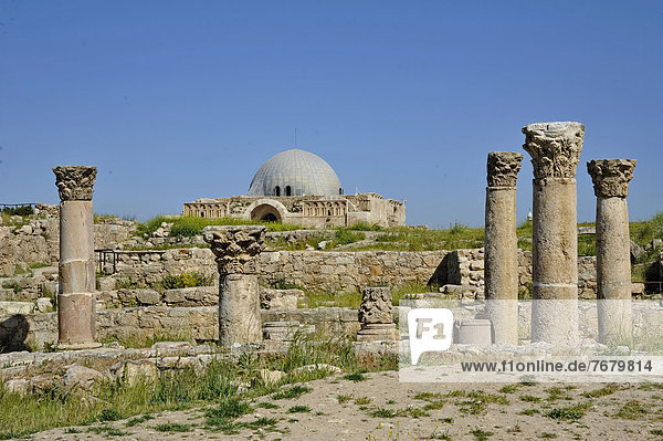 Jordan  Amman  Citadel archeological site  Temple of Hercules and byzantine basilica                                                                                                                    