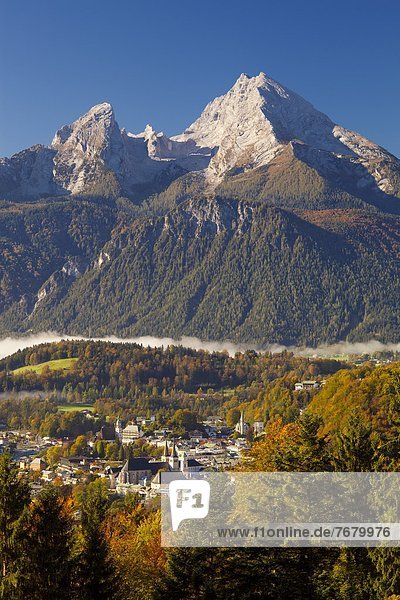 Europa , Berg , Hintergrund , Herbst , Draufsicht , Bayern , Berchtesgaden , Deutschland