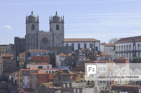 The Cathedral (Terreiro da Se) overlooks a part of old Oporto  Portugal  Europe