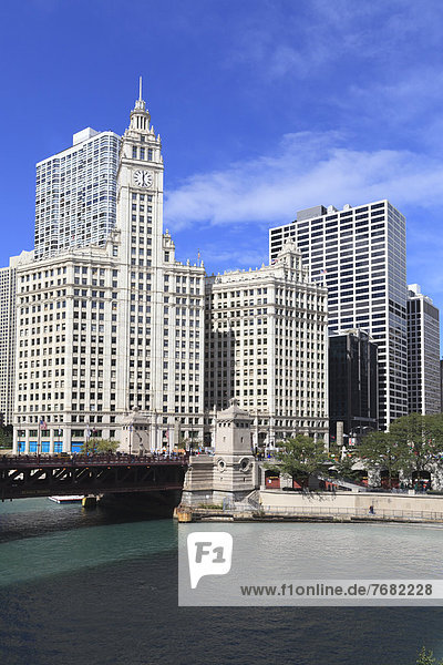 Vereinigte Staaten von Amerika  USA  Gebäude  Fluss  Nordamerika  Chicago  Illinois