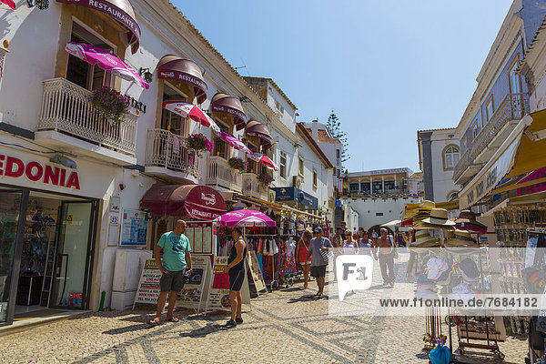 Shopping street  Albufeira  Algarve  Portugal  Europe