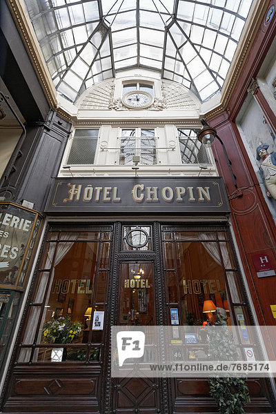 Hotel Chopin von 1846  historische Ladenpassage  Passage Jouffroy  Grands Boulevards