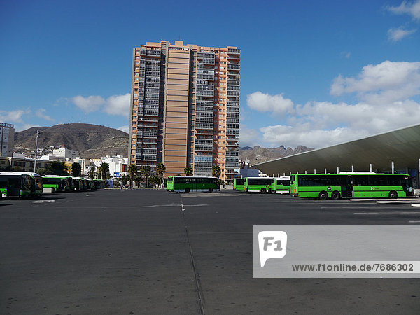 Bus station in Santa Cruz de Tenerife  Tenerife  Canary Islands  Spain  Europe