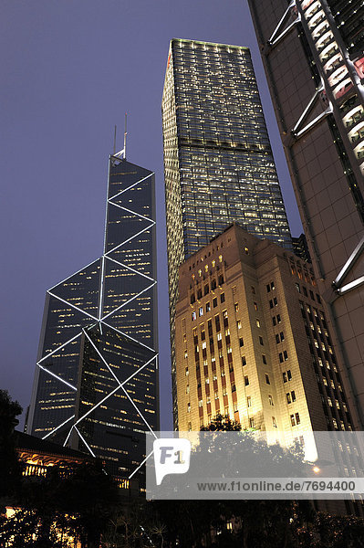 China Hongkong Bank of China Tower und Old Bank of China Gebäude unter anderem in Chung Wan