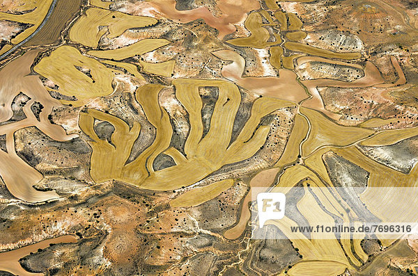 Aerial view  Castilian countryside