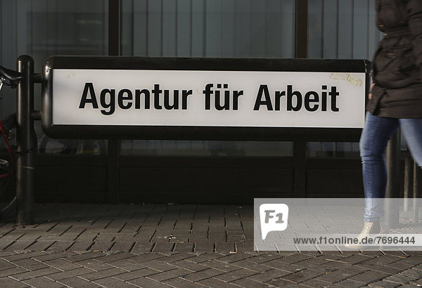 'Sign  ''Agentur fuer Arbeit''  German for Employment Agency'