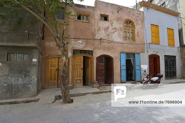 Newly built mudbrick houses for the Uyghur minority from a state construction program  Uyghur Muslim Quarter