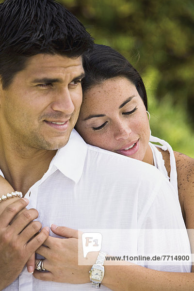 Couple Embracing On A Beach  Encinitas California Usa