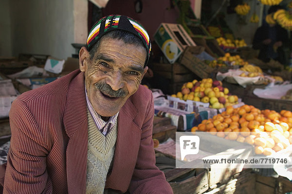 Portrait  Mann  Markt  Marokko