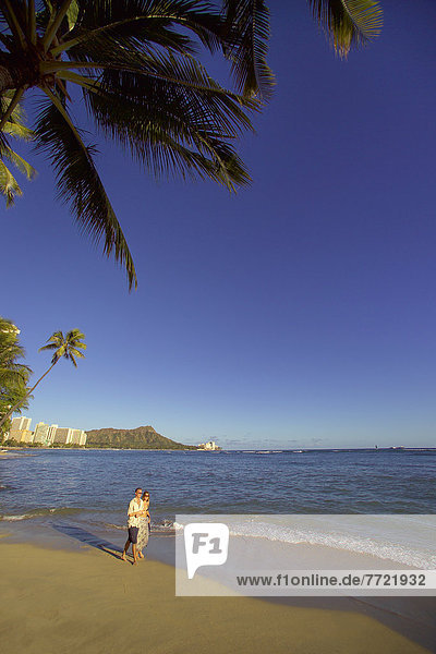 gehen  Strand  Hintergrund  Diamant  Hawaii  Oahu  Waikiki Beach