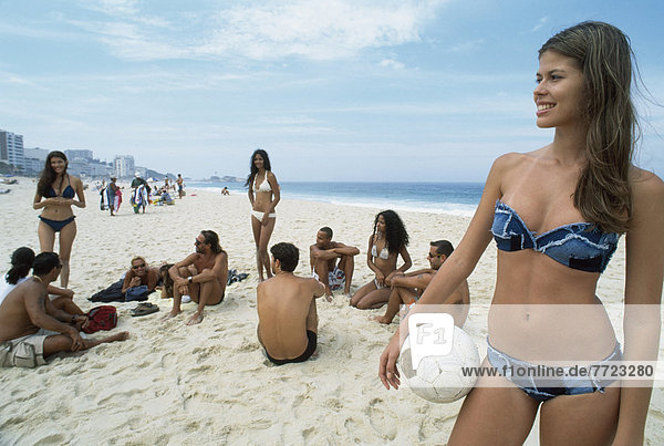 Young People On Copacabana Beach