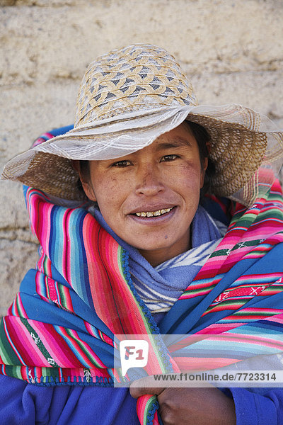 Woman Wearing Traditional Blanket