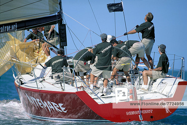 Florida  Key West Race Week  Close-Up View Of The 'nitemare' And Her Crew  Red Hull C1320