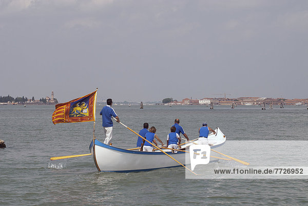 Boot  Hintergrund  Fahne  Venetien  Italien  Venedig