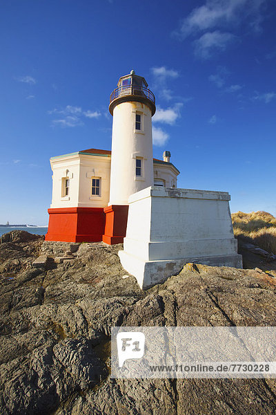 Afternoon Light On Coquille River Lighthouse  Oregon  United States Of America