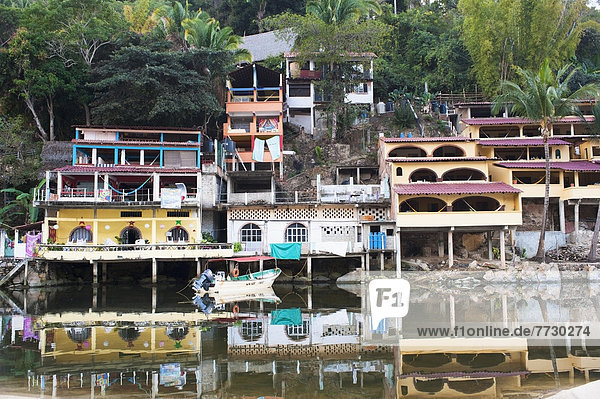 Stilt Houses Along The Water  Yelapa  Jalisco  Mexico
