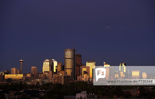 Skyline At Sunrise  Calgary  Alberta  Canada
