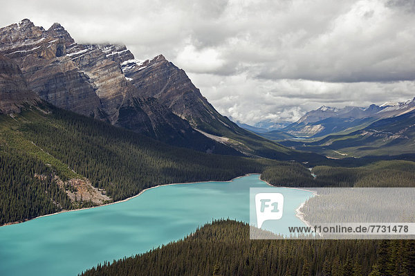 A Turquoise Mountain Lake And The Canadian Rocky Mountains  Alberta Canada