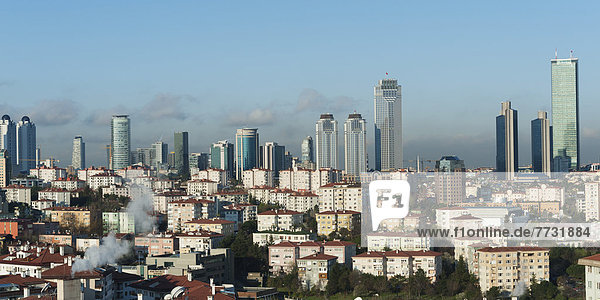 Stadtansicht Stadtansichten Himmel Gebäude Hochhaus blau Nachbarschaft Istanbul