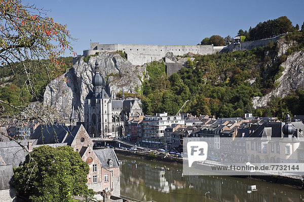 Meuse River Citadel And Cathedral  Dinant Namur Belgium