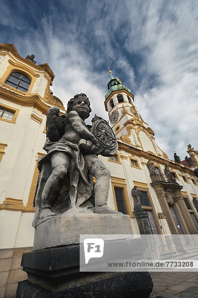 Czech Republic  Low angle view of statue and architecture  Prague