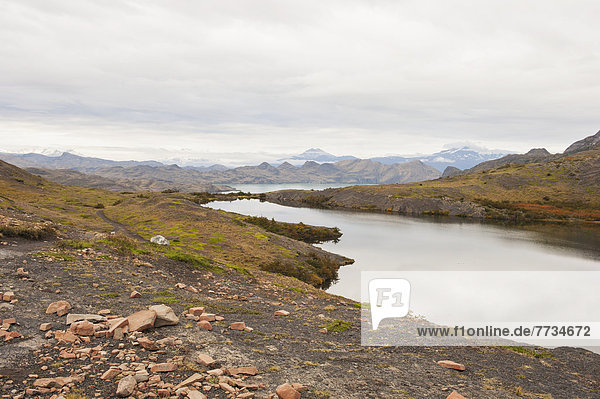 Small Lake In Torres Del Paine National Park On The Trek Called The 'w' Patagonia Chile