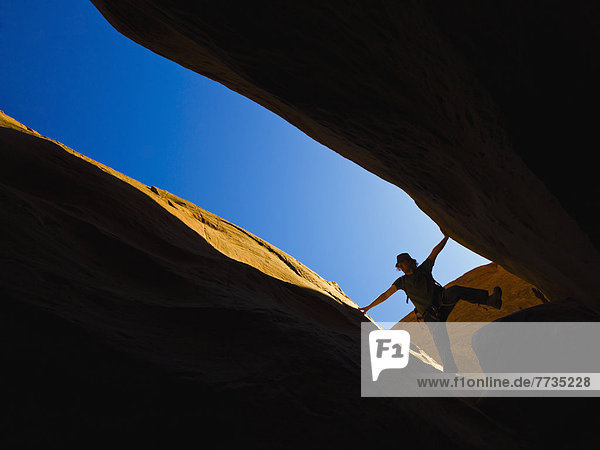 Amerika Forschung Athlet Schlucht Verbindung Loch Utah