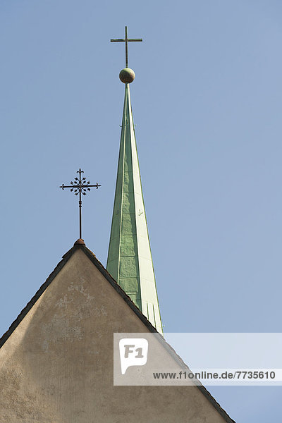 Dach  Himmel  Kirchturm  blau  Kreuzform  Kreuz  Kreuze