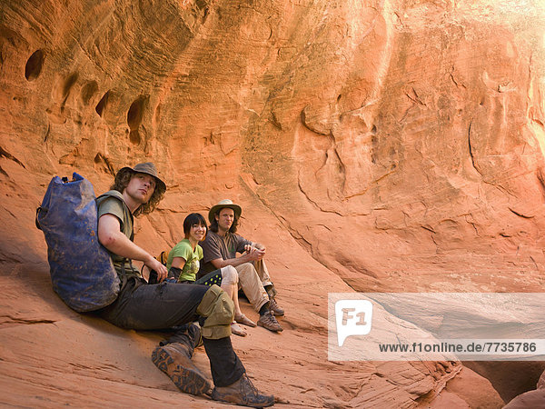 Amerika Abenteuer Forschung Athlet Schlucht Verbindung Loch Utah