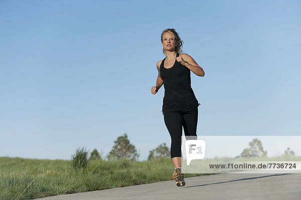 Woman running on a path  arvada colorado united states of america
