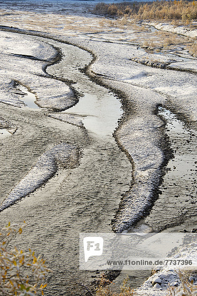 Nationalpark  bedecken  Fluss  Denali Nationalpark  Schnee