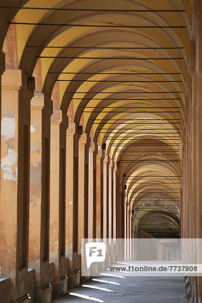 Old arched colonnades Bologna emilia- romagna italy
