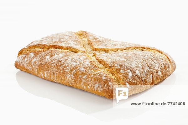 Weißbrot auf weißem Grund Nahaufnahme
