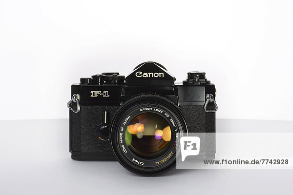 Professional camera from the 70s  Canon F-1  1976 model with an FD 55mm f1.2 S.S.C. aspherical lens