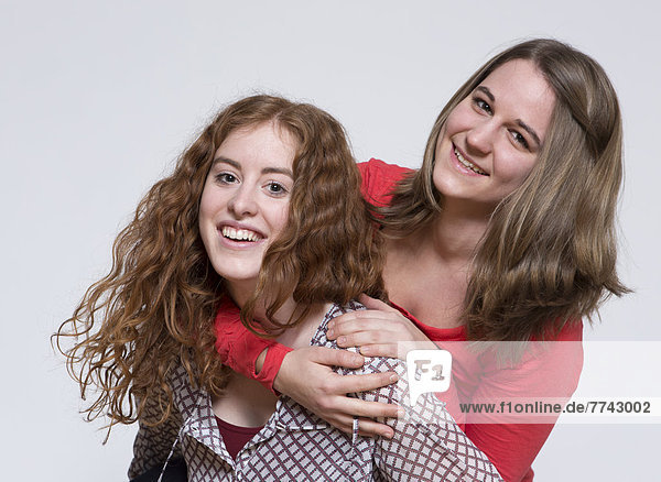 Portrait of young women having fun  smiling